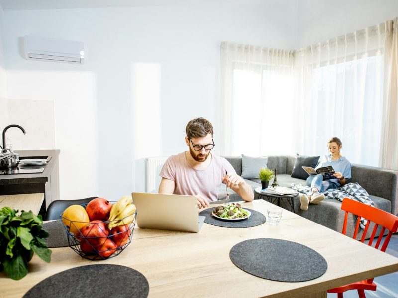 Man and woman at home